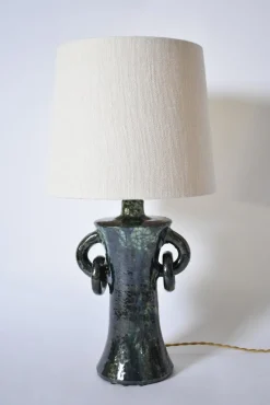 Online Pamono Kasaï Blue and Green Handles Ceramic Lamp by Barracuda Interiors