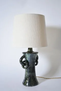 Online Pamono Kasaï Blue and Green Handles Ceramic Lamp by Barracuda Interiors