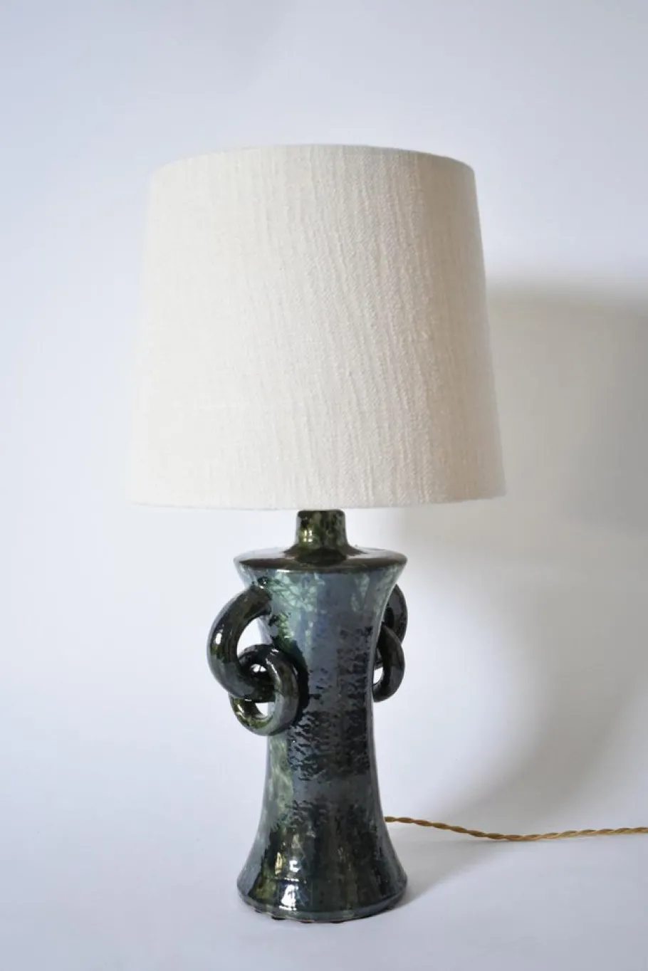 Online Pamono Kasaï Blue and Green Handles Ceramic Lamp by Barracuda Interiors
