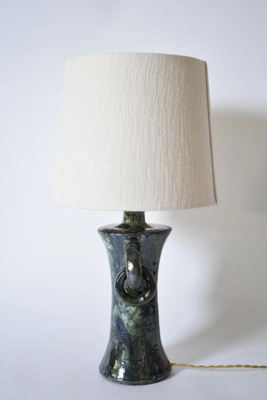 Online Pamono Kasaï Blue and Green Handles Ceramic Lamp by Barracuda Interiors