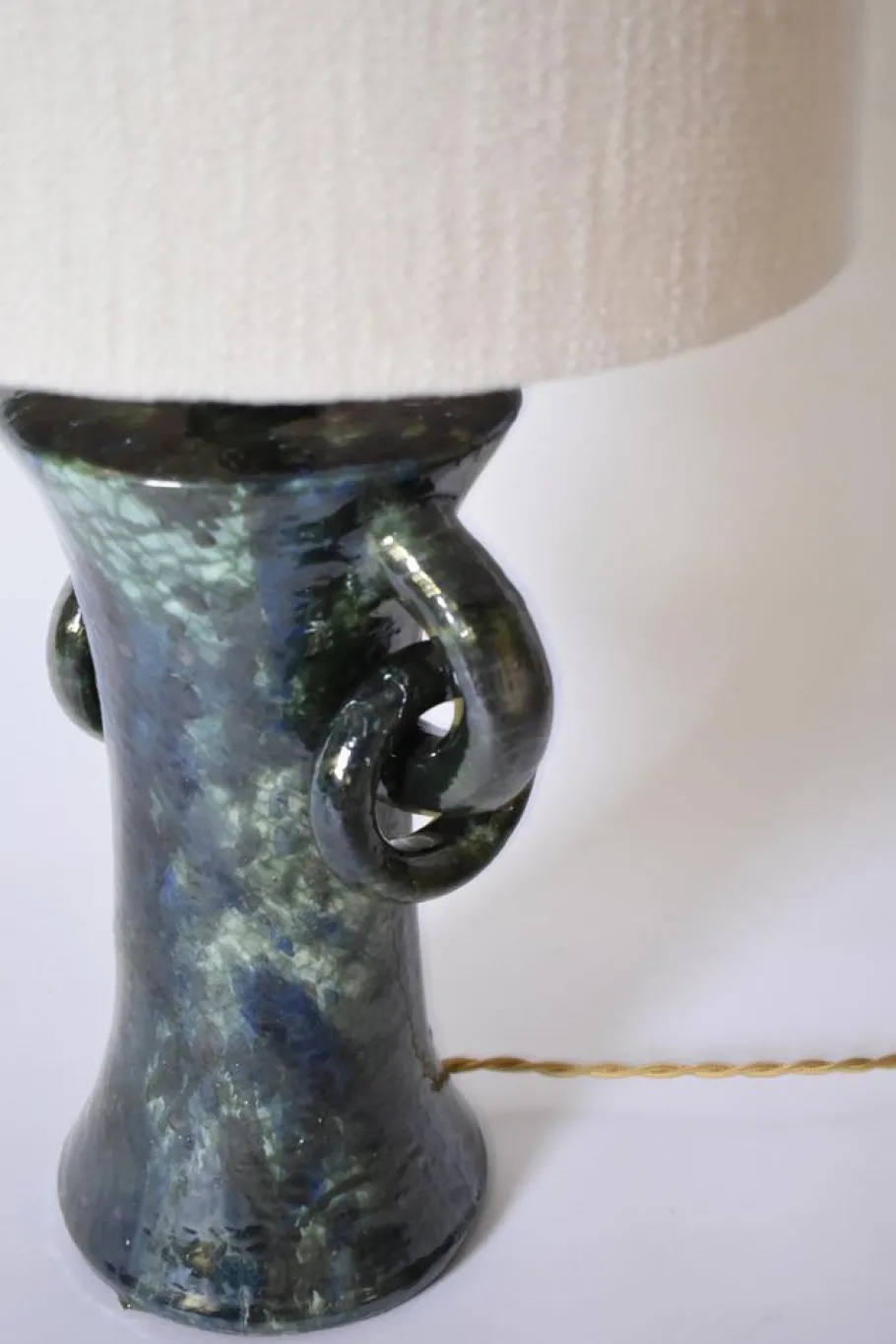 Online Pamono Kasaï Blue and Green Handles Ceramic Lamp by Barracuda Interiors
