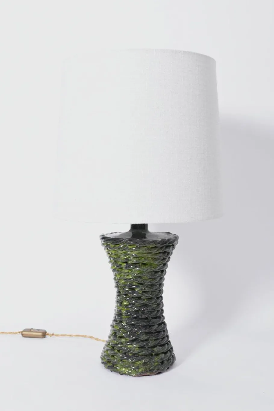 Discount Pamono Kasaï Green Rope Ceramic Lamp by Barracuda Interiors