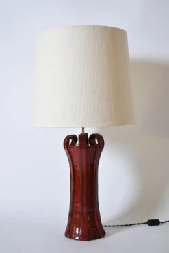 Sale Pamono Kasaï Henry Red Ceramic Lamp from Barracuda Interiors