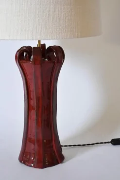 Sale Pamono Kasaï Henry Red Ceramic Lamp from Barracuda Interiors