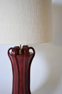 Sale Pamono Kasaï Henry Red Ceramic Lamp from Barracuda Interiors