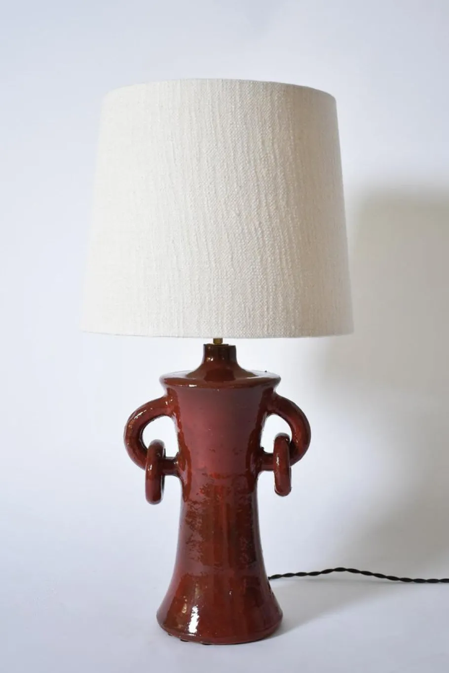 Sale Pamono Kasaï Red Handles Ceramic Lamp by Barracuda Interiors