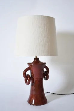 Sale Pamono Kasaï Red Handles Ceramic Lamp by Barracuda Interiors