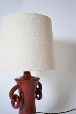 Sale Pamono Kasaï Red Handles Ceramic Lamp by Barracuda Interiors