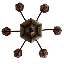 Best Pamono Lacquered Wood Chandelier, 1970s
