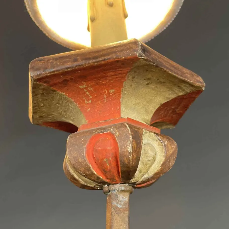 Best Pamono Lacquered Wood Chandelier, 1970s