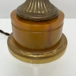 Online Pamono Lamp Base in Amber Bakelite and Golden Brass in the style of Maison Jansen