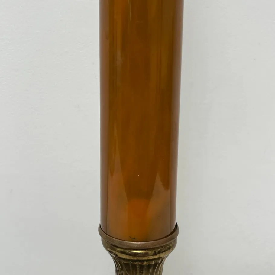 Online Pamono Lamp Base in Amber Bakelite and Golden Brass in the style of Maison Jansen