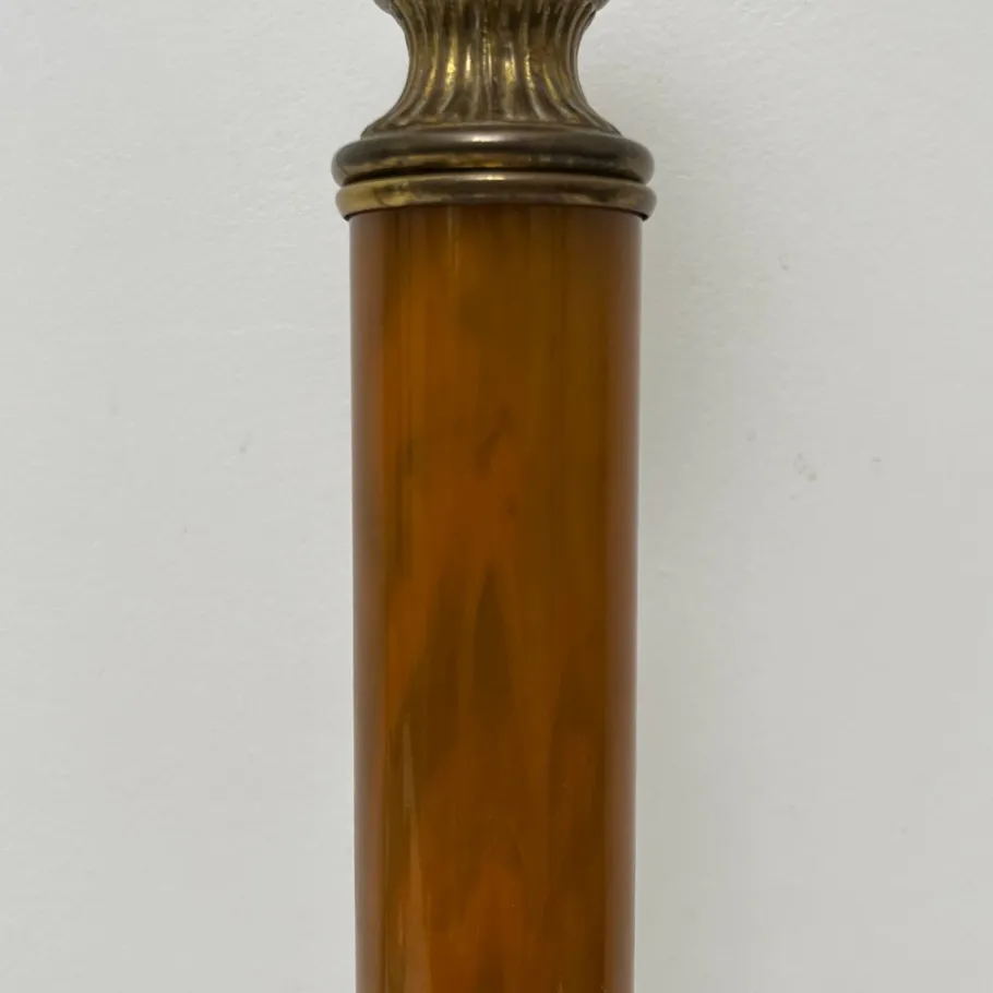 Online Pamono Lamp Base in Amber Bakelite and Golden Brass in the style of Maison Jansen