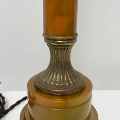 Online Pamono Lamp Base in Amber Bakelite and Golden Brass in the style of Maison Jansen