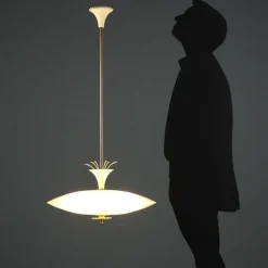 Sale Pamono Lamp in Worked Glass, 1950s