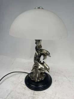 Discount Pamono Lamp with Dolphins in Silvertone, 1980s