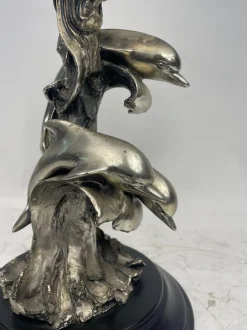 Discount Pamono Lamp with Dolphins in Silvertone, 1980s