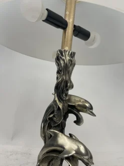 Discount Pamono Lamp with Dolphins in Silvertone, 1980s