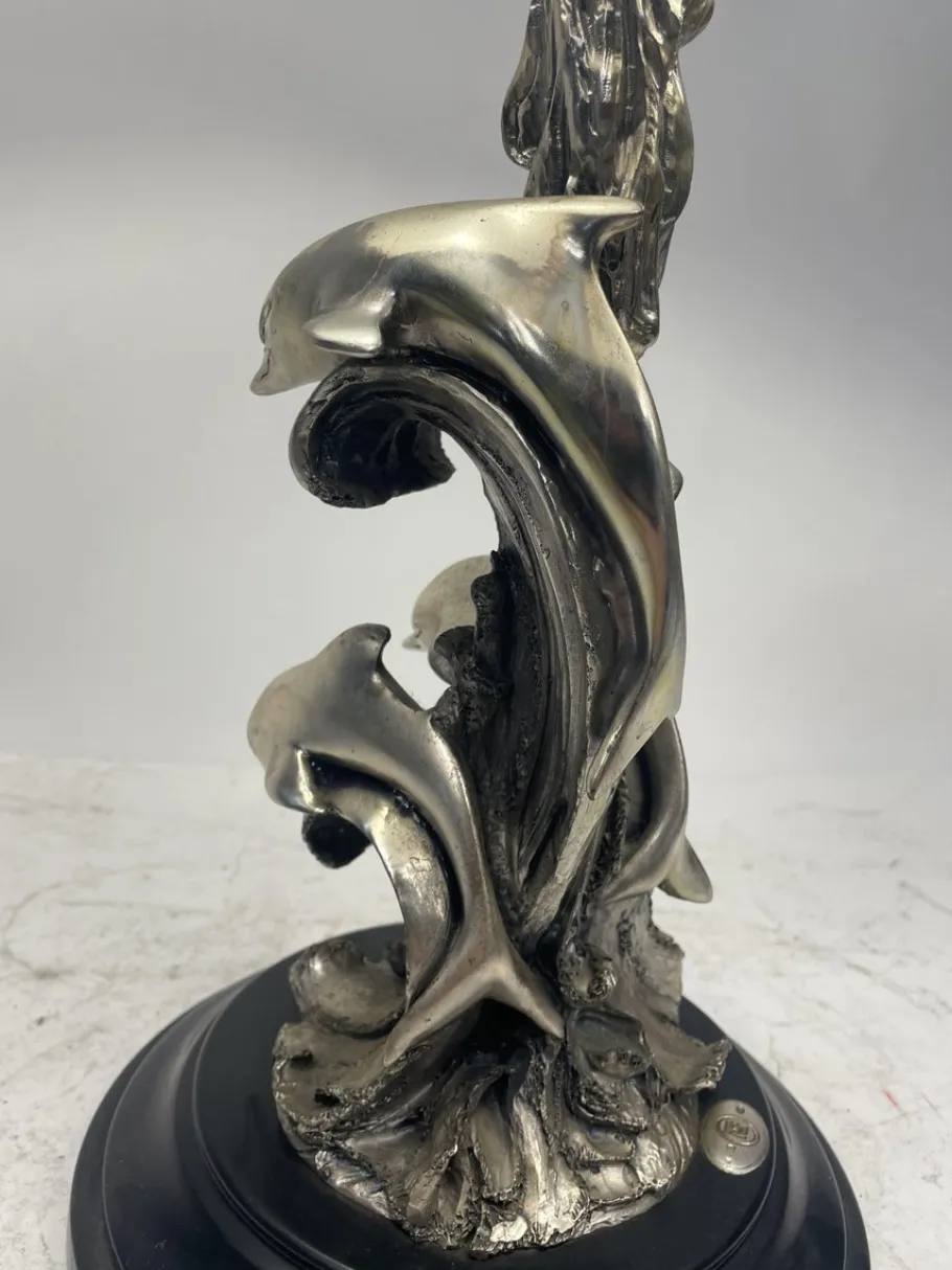 Discount Pamono Lamp with Dolphins in Silvertone, 1980s