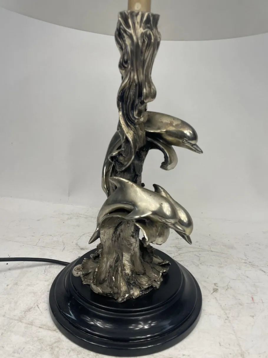 Discount Pamono Lamp with Dolphins in Silvertone, 1980s