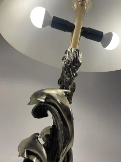 Discount Pamono Lamp with Dolphins in Silvertone, 1980s