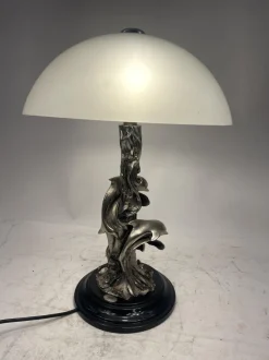 Discount Pamono Lamp with Dolphins in Silvertone, 1980s