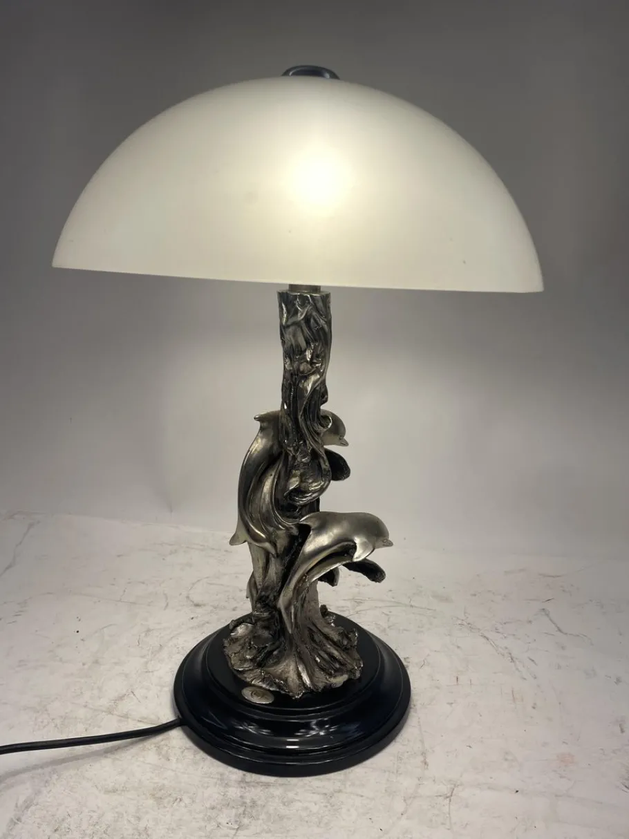Discount Pamono Lamp with Dolphins in Silvertone, 1980s