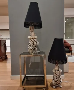 Pamono Lamp with Rabbit in Painted Ceramic, 2010s