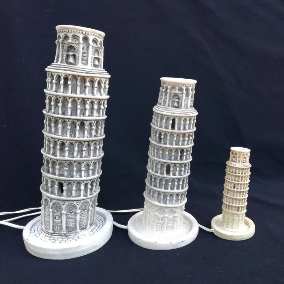 Outlet Pamono Lamps Tower of Pisa in Resin, Italy, 1970s, Set of 3
