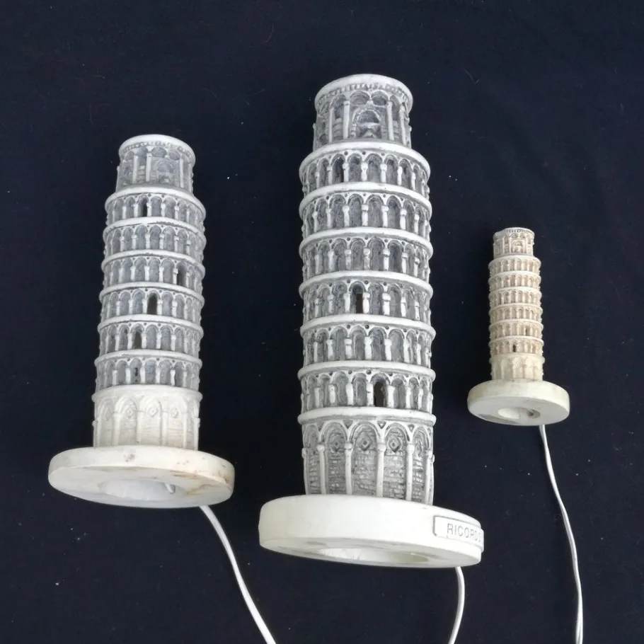 Outlet Pamono Lamps Tower of Pisa in Resin, Italy, 1970s, Set of 3