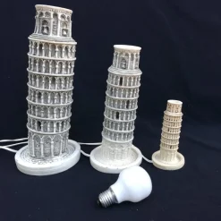 Outlet Pamono Lamps Tower of Pisa in Resin, Italy, 1970s, Set of 3