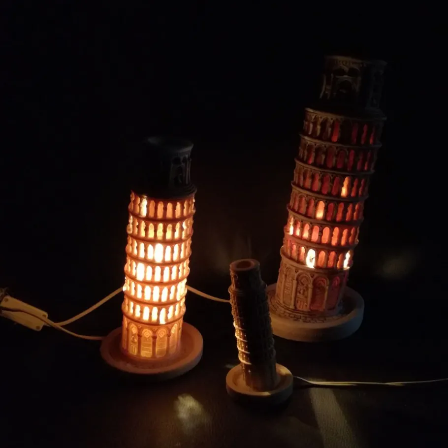 Outlet Pamono Lamps Tower of Pisa in Resin, Italy, 1970s, Set of 3