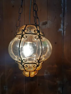 Hot Pamono Lantern Lamp in Blown Glass, Venice, Italy