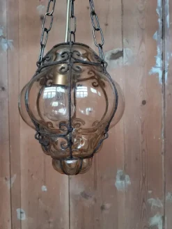 Hot Pamono Lantern Lamp in Blown Glass, Venice, Italy