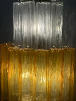 Discount Pamono Large Amber and Clear Murano Glass Sconces, 1990, Set of 2