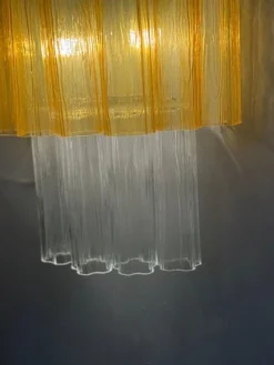 Discount Pamono Large Amber and Clear Murano Glass Sconces, 1990, Set of 2