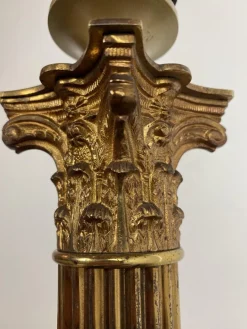 New Pamono Large Antique Bronze Corinthian Table Lamp, 1900s