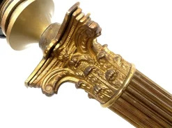 New Pamono Large Antique Bronze Corinthian Table Lamp, 1900s