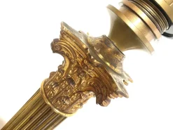 New Pamono Large Antique Bronze Corinthian Table Lamp, 1900s