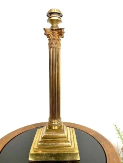 New Pamono Large Antique Bronze Corinthian Table Lamp, 1900s