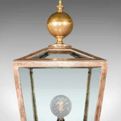 Hot Pamono Large Antique English Courtyard Light in Bronze, 1870s
