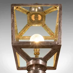 Hot Pamono Large Antique English Courtyard Light in Bronze, 1870s