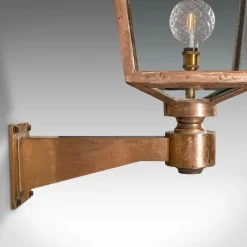 Hot Pamono Large Antique English Courtyard Light in Bronze, 1870s