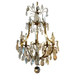 Online Pamono Large Antique French Rock Crystal and Gilt Bronze Chandelier