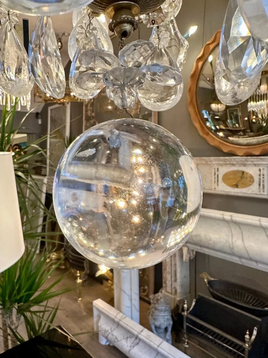 Online Pamono Large Antique French Rock Crystal and Gilt Bronze Chandelier