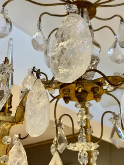 Online Pamono Large Antique French Rock Crystal and Gilt Bronze Chandelier