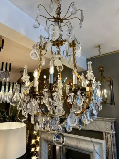 Online Pamono Large Antique French Rock Crystal and Gilt Bronze Chandelier