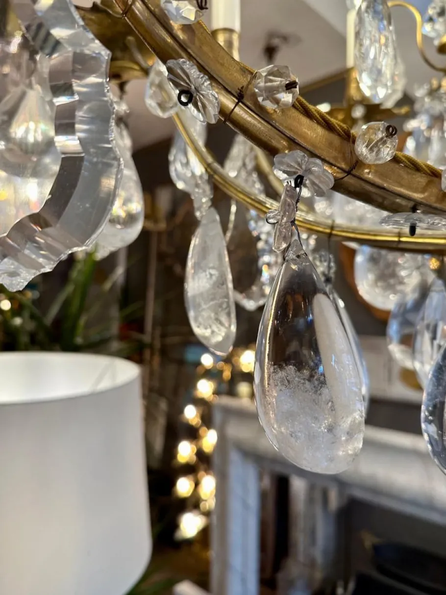 Online Pamono Large Antique French Rock Crystal and Gilt Bronze Chandelier