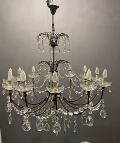 Hot Pamono Large Antique Murano Glass Macaroni Chandelier, 1940s