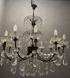Hot Pamono Large Antique Murano Glass Macaroni Chandelier, 1940s